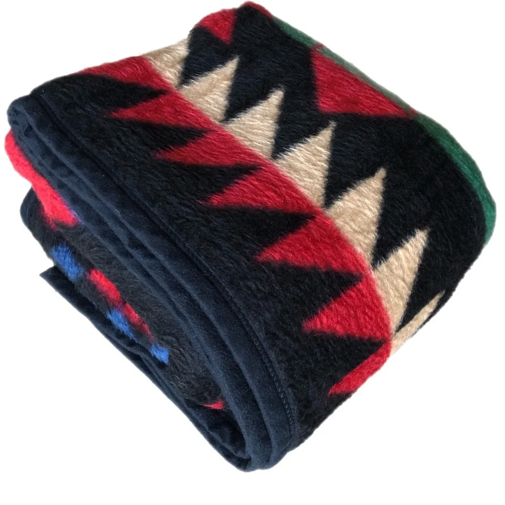 Biederlack Throw Blanket double sided ♥️🟢🖤 - Picture 3 of 10